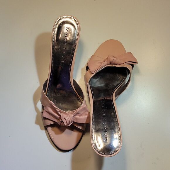 MARC FISHER LOW HEEL OPEN TOE FLOWERS PATTERN SLIDES DESIGN WOMEN"S SANDAL S2 - Picture 5 of 15